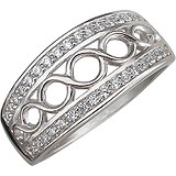 Женское серебряное кольцо с куб. циркониями, 1615068