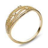 Женское золотое кольцо с куб. циркониями, 1615324