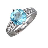 Женское серебряное кольцо с топазом, 1617372
