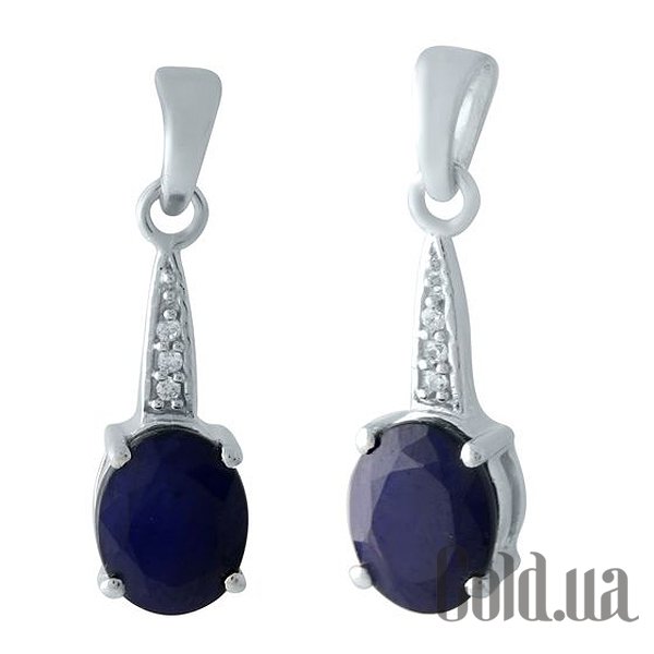 

Женские кулоны Fresh Jewelry, Серебряный кулон с сапфиром и куб. циркониями