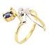 Женское золотое кольцо с сапфиром и бриллиантом - фото 1