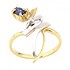 Женское золотое кольцо с сапфиром и бриллиантом - фото 2