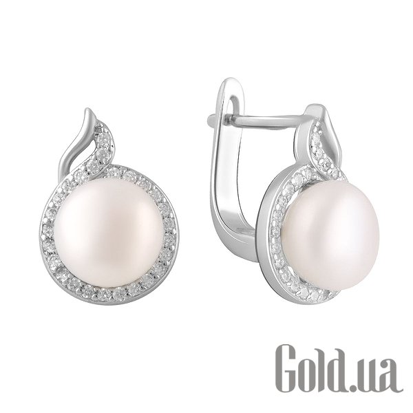 

Серьги Fresh Jewelry, Серебряные серьги с куб. циркониями и культив. жемчугом
