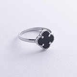 Женское серебряное кольцо с ониксом (onx112762), фотографии
