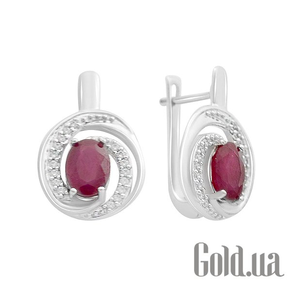 

Серьги Fresh Jewelry, Серебряные серьги с куб. циркониями и рубинами