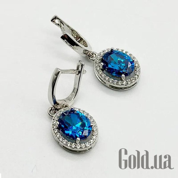 

Серьги с подвесками Silvex925, Серебряные серьги с куб. циркониями