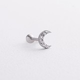 Серебряная одиночная серьга с куб. циркониями, 1796060