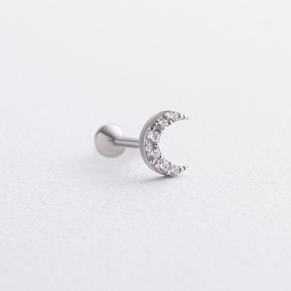 Срібна одиночна сережка з куб. цирконієм