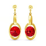 Сережки з кристалами Swarovski в позолоті, 1310685