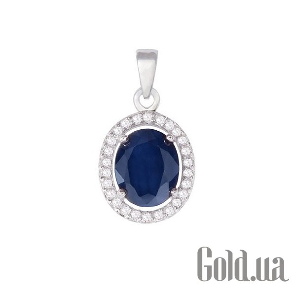 

Женские кулоны Lurie Jewelry, Серебряный кулон с сапфиром и куб. циркониями