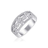 Женское серебряное кольцо с куб. циркониями, 1525469