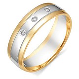 Золотое обручальное кольцо с бриллиантами, 1603293