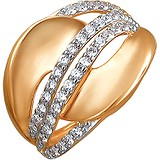 Женское золотое кольцо с куб. циркониями, 1614045