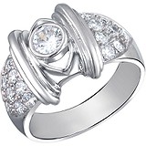 Женское серебряное кольцо с куб. циркониями, 1620445
