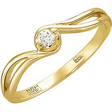 Золотое кольцо с бриллиантом, 1625309
