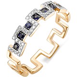Женское золотое кольцо с бриллиантами и сапфирами, 1627357