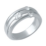 Женское серебряное кольцо с куб. циркониями, 1645021