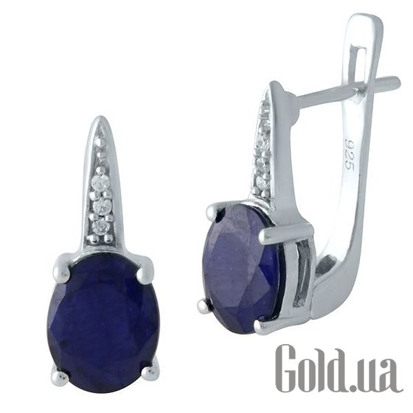 

Серьги Fresh Jewelry, Серебряные серьги с сапфирами и куб. циркониями
