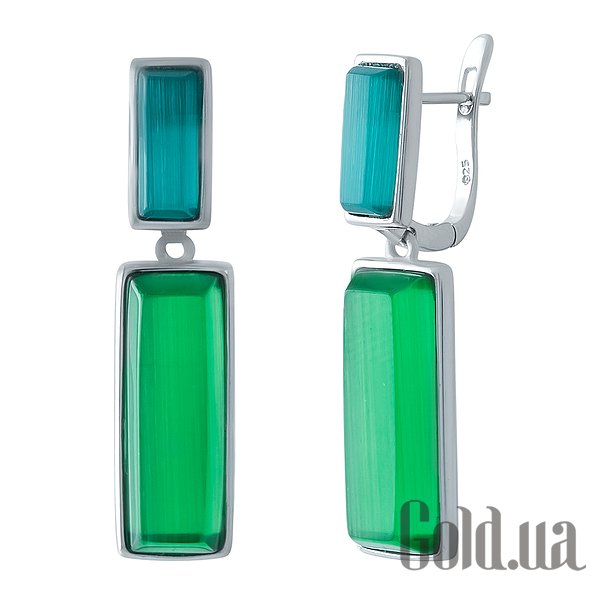 

Серьги с подвесками Fresh Jewelry, Серебряные серьги с кошачьим глазом