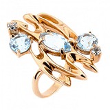 Женское золотое кольцо с топазами, 1733085