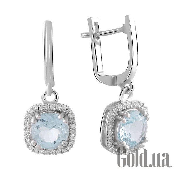 

Серьги с подвесками Fresh Jewelry, Серебряные серьги с куб. циркониями и топазами