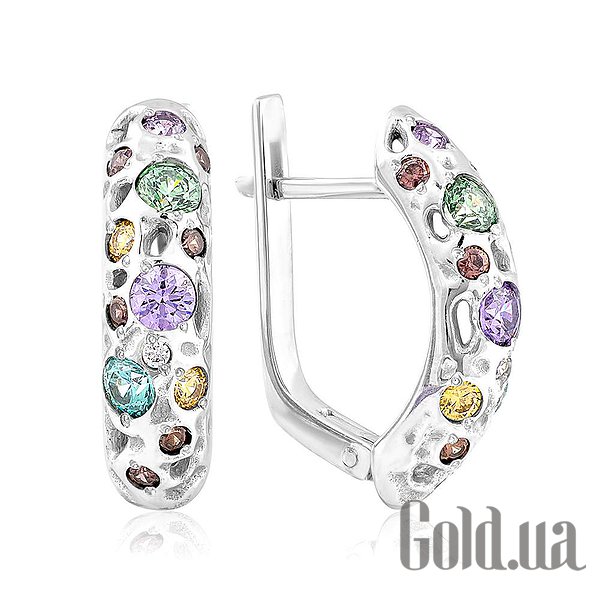 

Серьги Украина, Золотые серьги с кристаллами Swarovski