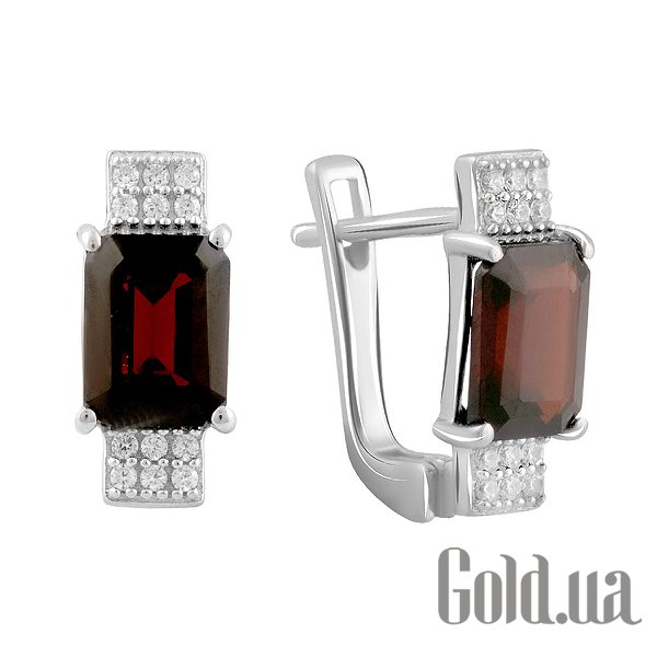 

Серьги Fresh Jewelry, Серебряные серьги с куб. циркониями и гранатами