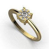 Золотое кольцо с бриллиантами, 1768925