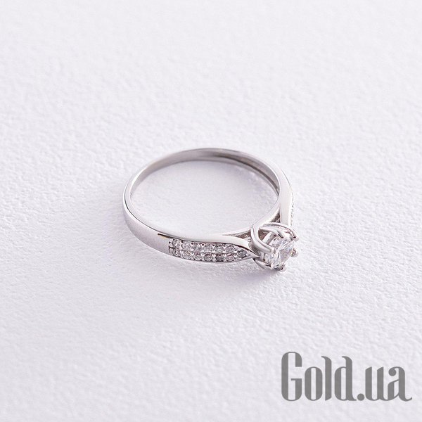 

Кольцо Украина, Серебряное кольцо с куб. циркониями, 18.5