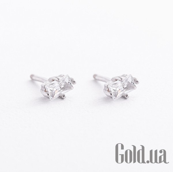 

Серьги-гвоздики Украина, Серебряные серьги с куб. циркониями