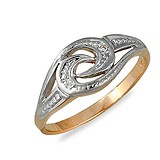 Женское золотое кольцо с куб. циркониями, 021469
