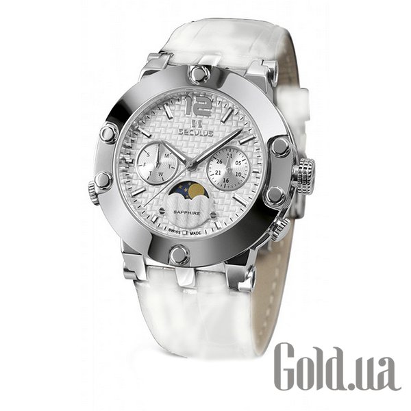 

Швейцарские часы Seculus, Emir 1690.5.706 white, ss, white leather