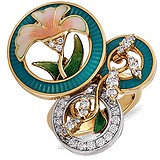 Faberge Женское золотое кольцо с бриллиантами и эмалью, 004317