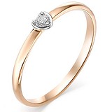Золотое кольцо с бриллиантом, 1603550