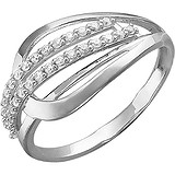 Женское серебряное кольцо с куб. циркониями, 1614046