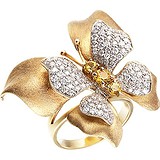 Женское золотое кольцо с бриллиантами и сапфирами, 1653982