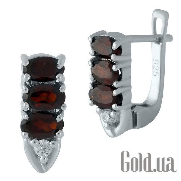 

Серьги Fresh Jewelry, Серебряные серьги с гранатами и куб. циркониями
