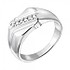 Мужское серебряное кольцо с бриллиантами - фото 1