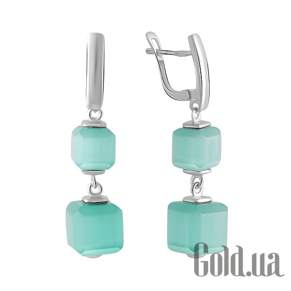 

Серьги с подвесками Fresh Jewelry, Серебряные серьги с кошачьим глазом