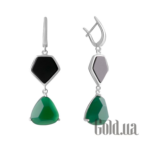 

Серьги с подвесками Fresh Jewelry, Серебряные серьги с агатами и ониксами