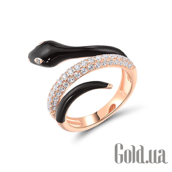 

Женские кольца Lurie Jewelry, Женское серебряное кольцо с куб. циркониями и эмалью в позолоте, 18