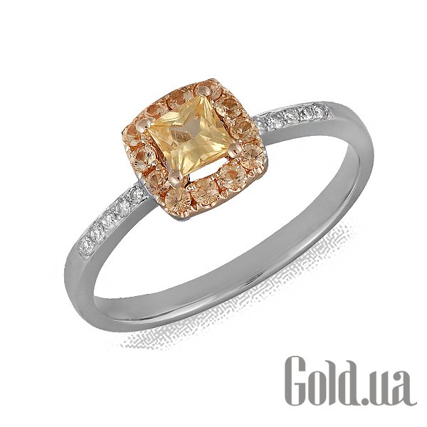 

Кольцо Lurie Jewelry, Женское золотое кольцо с бриллиантами и желтыми сапфирами, 18.5