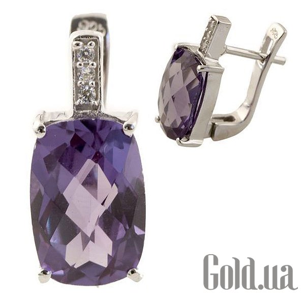 

Серьги Fresh Jewelry, Серебряные серьги с александритами и куб. циркониями