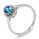 Женское золотое кольцо с топазом и бриллиантами, 1553375