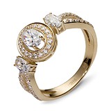Золотое кольцо с куб. циркониями, 1604575