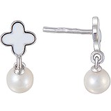 Срібні сережки з культів. перлами і емаллю, 1606623
