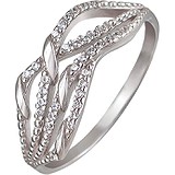 Женское серебряное кольцо с куб. циркониями, 1611743