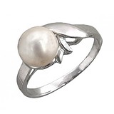 Женское серебряное кольцо с культив. жемчугом, 1620703