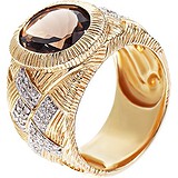 Женское золотое кольцо с бриллиантами и раухтопазом, 1653983