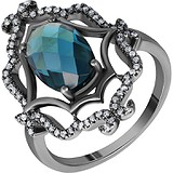 Женское золотое кольцо с бриллиантами и топазом, 1673183